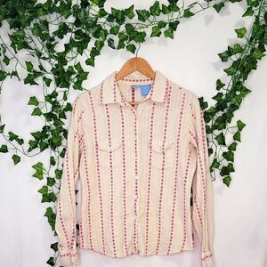 Roxy. Striped Button-Up Shirt. Size XL. EUC